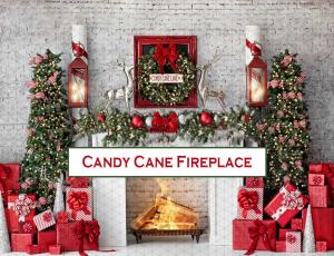 *NEW * Candy Cane Lane Fireplace