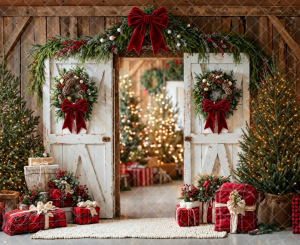 Rustic Red Bow Barn Doors